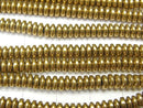 [Video] Hematite Rondelle 4x4x1mm Gold Coating 1strand beads (aprx.15inch / 38cm)