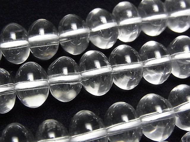 Crystal Quartz, Roundel Gemstone Beads