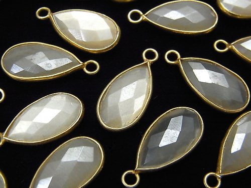 Bezel Setting, Moonstone, Pear Shape Gemstone Beads