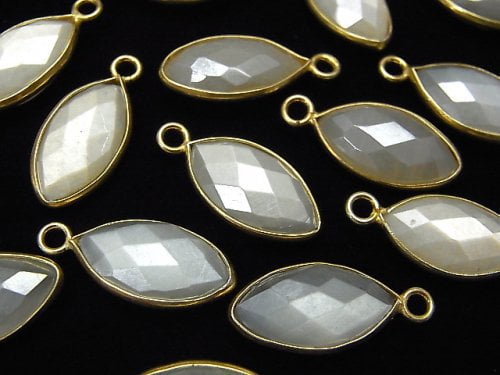 Bezel Setting, Marquise, Moonstone Gemstone Beads