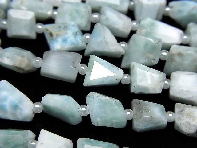 [Video]Larimar Pectolite AA Faceted Nugget half or 1strand beads (aprx.13inch/32cm)