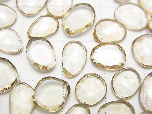 [Video] High Quality Champagne Color Quartz AAA Undrilled Freeform Single Sided Rose Cut 5pcs