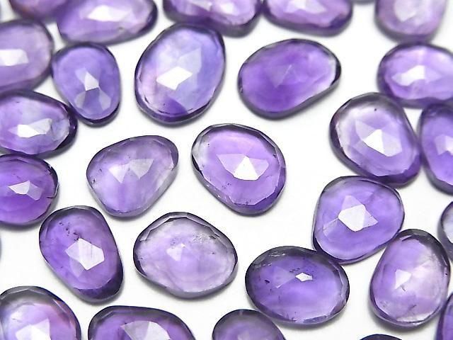 [Video] High Quality Amethyst AAA - Loose Stone, Freeform, Single-Sided Rose Cut, 3pcs