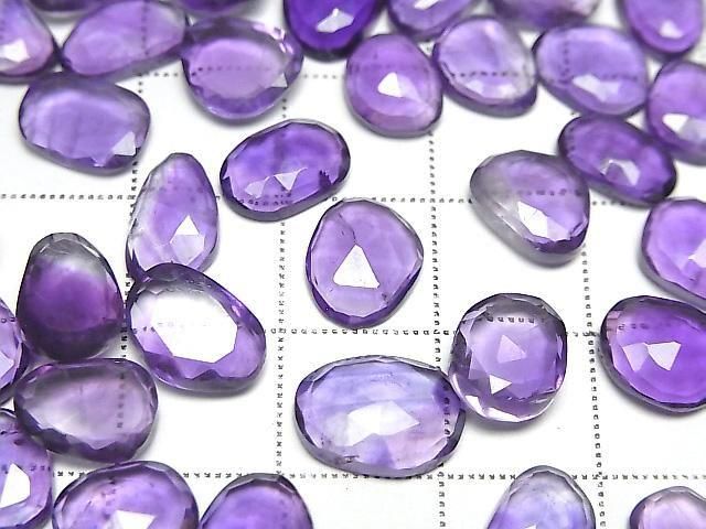 [Video] High Quality Amethyst AAA - Loose Stone, Freeform, Single-Sided Rose Cut, 3pcs