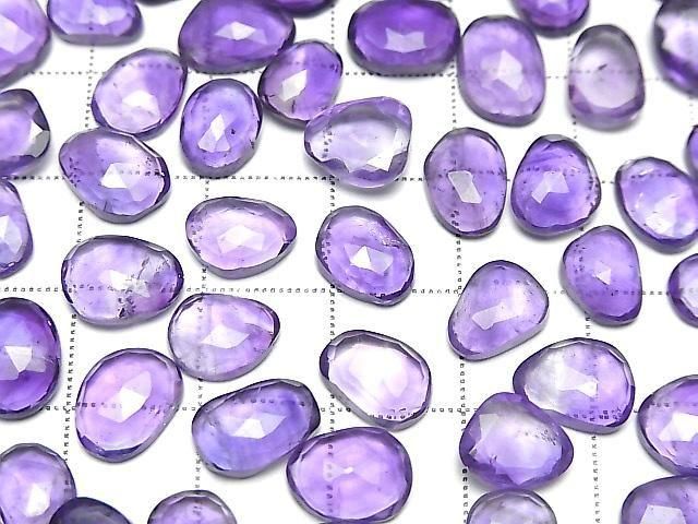 [Video] High Quality Amethyst AAA - Loose Stone, Freeform, Single-Sided Rose Cut, 3pcs