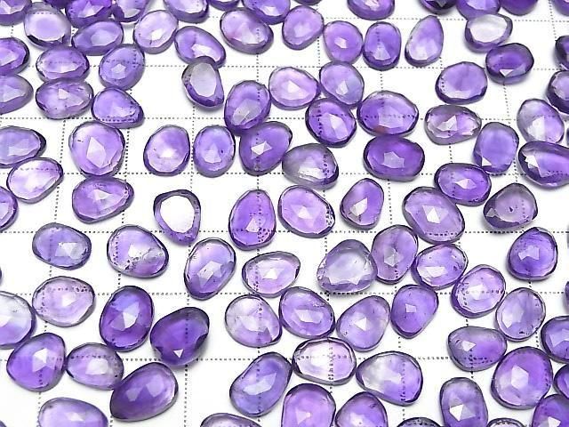 [Video] High Quality Amethyst AAA - Loose Stone, Freeform, Single-Sided Rose Cut, 3pcs