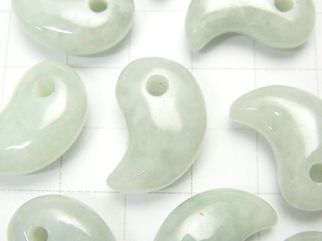 [Video] Burma Jadeite AAA Comma Shaped Bead 20x13x8mm 1pc