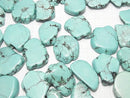 Magnesite Turquoise  Slice Nugget  Top Side Drilled Hole  1strand beads (aprx.14inch/35cm)