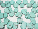 Magnesite Turquoise  Slice Nugget  Top Side Drilled Hole  1strand beads (aprx.14inch/35cm)