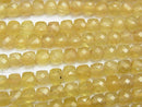 [Video]High Quality! Yellow Apatite AA Cube Shape 4.5x4.5x4.5mm 1strand beads (aprx.15inch/37cm)