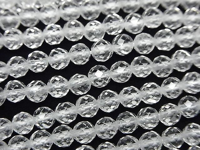 [Video] High Quality! Crystal AAA 64-Faceted Round 5mm 1-Strand Beads (approx. 15 inches/37 cm)