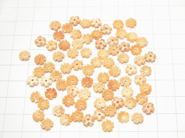 [Video] Orange Shell AAA Flower 6mm Center Hole 4pcs