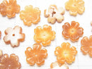[Video] Orange Shell AAA Flower 10mm Center Hole 3pcs