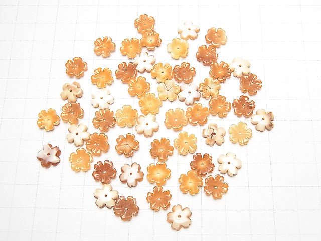 [Video] Orange Shell AAA Flower 10mm Center Hole 3pcs