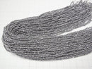 [Video]High Quality! Hematite Faceted Round 2mm Silver Coated 1strand beads (aprx.14inch/35cm)