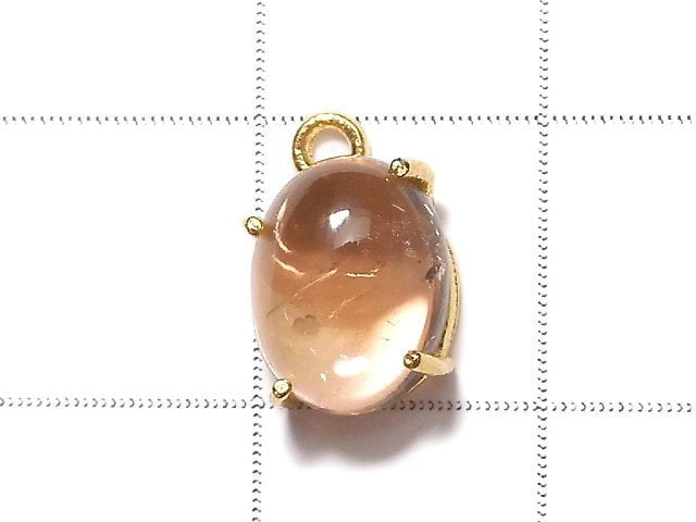 [Video] [One of a kind] High Quality Brown Color Tourmaline AAA Bezel Setting 18KGP 1pc NO.32