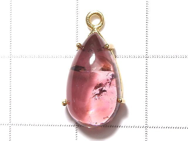 [Video] [One of a kind] High Quality Pink Tourmaline AAA Bezel Setting 18KGP 1pc NO.37