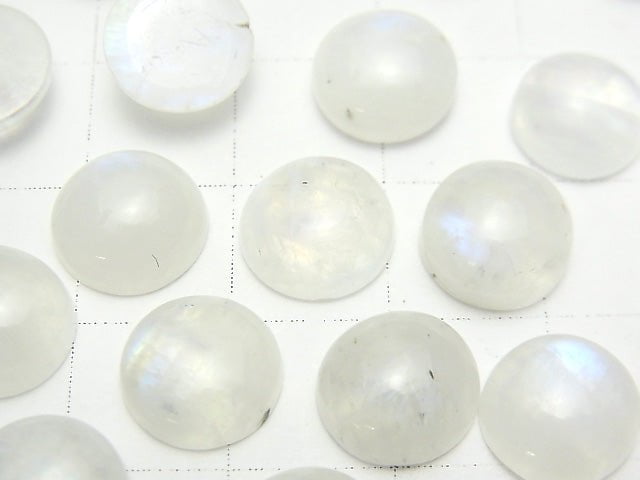 [Video]Rainbow Moonstone AA++ Round Cabochon 10x10mm 3pcs