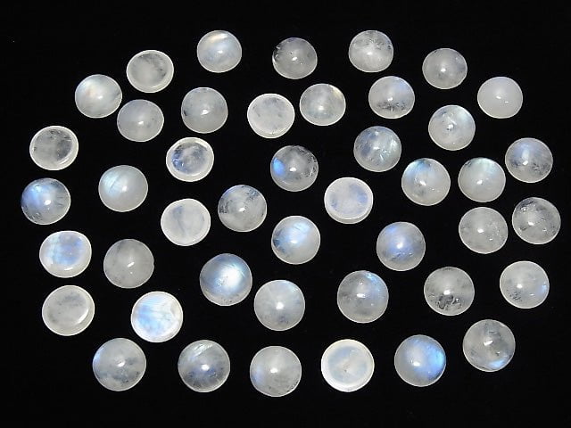 [Video]Rainbow Moonstone AA++ Round Cabochon 10x10mm 3pcs