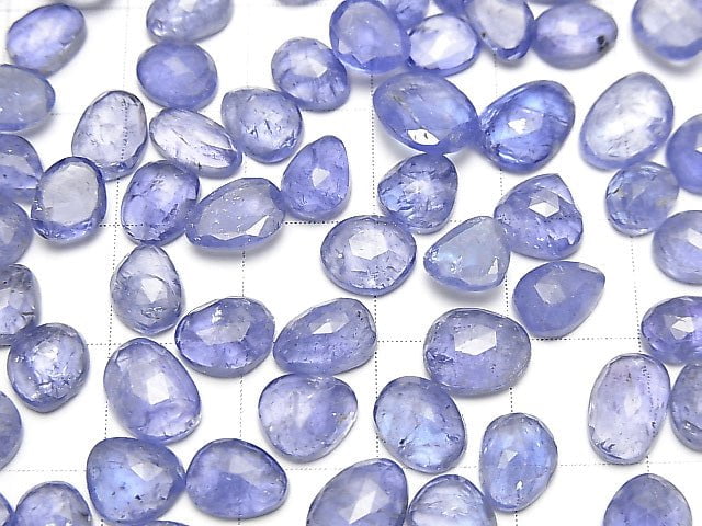 [Video] High Quality Tanzanite AAA- Undrilled Freeform Single Sided Rose Cut 5pcs