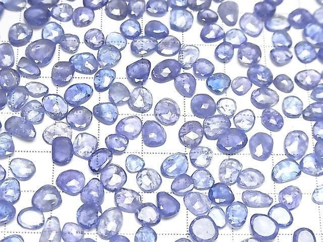 [Video] High Quality Tanzanite AAA - Loose Stone, Freeform, Single-Sided Rose Cut, 5pcs