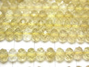 High Quality!  Lemon Quartz AAA Faceted Button Rondelle 6x6x4mm half or 1strand beads (aprx.15inch/36cm)