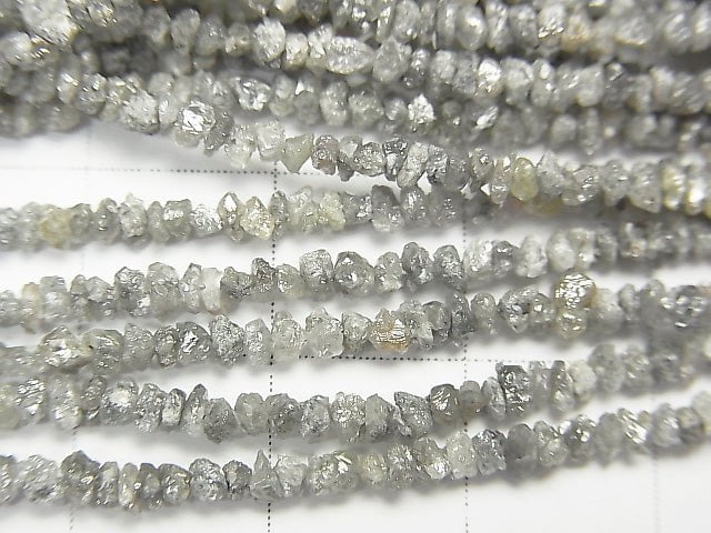 [Video] Gray Diamond Chips half or 1strand beads (aprx.19inch / 46cm)