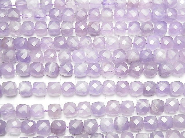 [Video] High Quality! Lavender Amethyst AA ++ Cube Shape 8x8x8mm half or 1strand beads (aprx.15inch / 37cm)