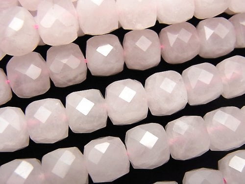 Cube, Rose Quartz Gemstone Beads