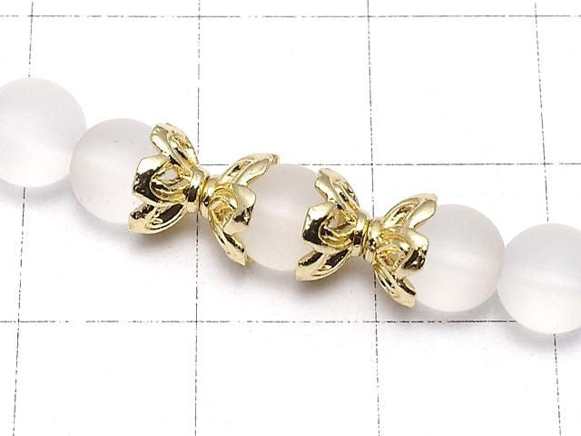 金屬珠托 6x6x3.5mm 金色 10個
