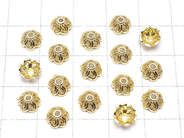 [Video] Metal parts Bead cap 6x6x3.5mm Gold color 10pcs