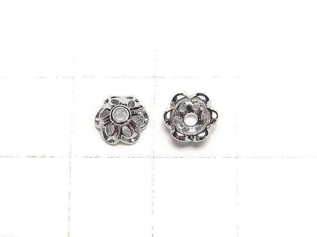 金屬珠帽 6x6x3.5公釐 銀色 10個