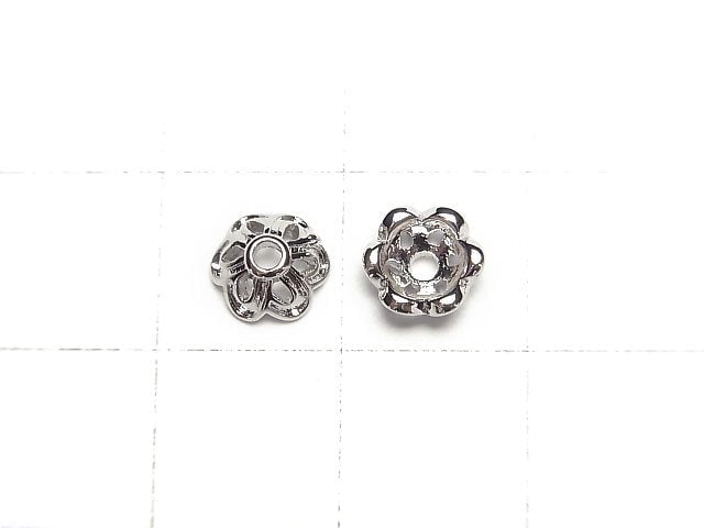 [Video] Metal parts Bead cap 6x6x3.5mm Silver color 10pcs