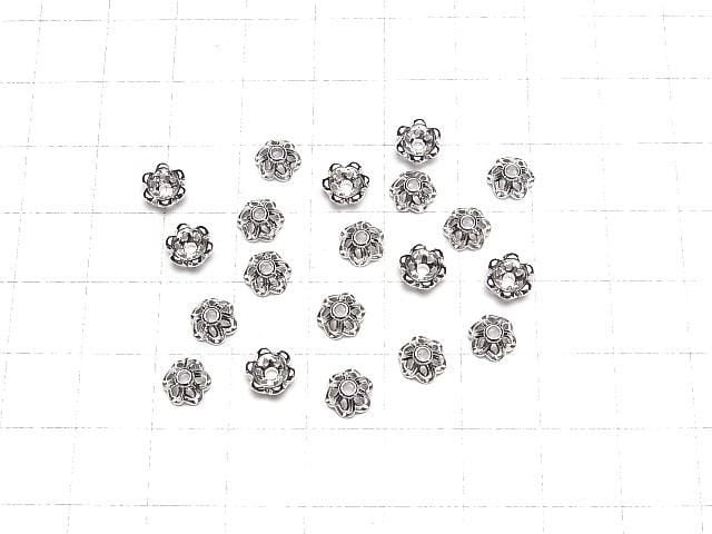 金屬珠帽 6x6x3.5公釐 銀色 10個