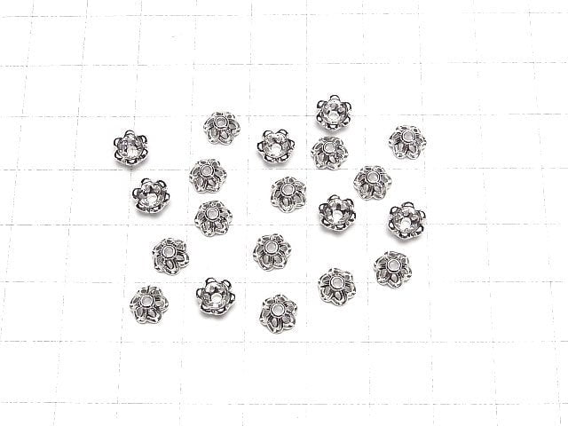 [Video] Metal parts Bead cap 6x6x3.5mm Silver color 10pcs