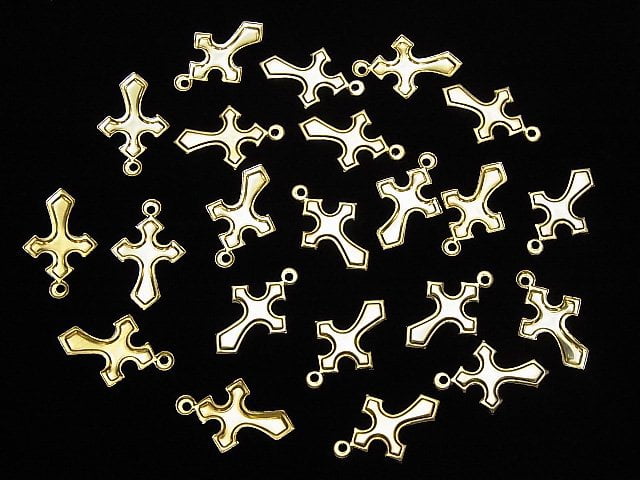 14KGF charm 16x10.5mm cross 1pc