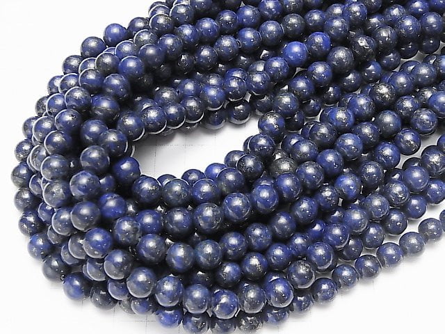 [Video] Lapis lazuli AA Round 8mm [2mm hole] half or 1strand beads (aprx.15inch / 36cm)