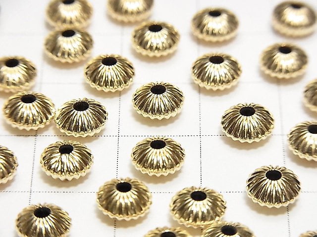 14KGF Roundel  6x3.5mm 2pcs