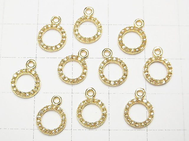 [Video] Diamond Coin Charm 8x8x1.5mm 18KGP 1pc