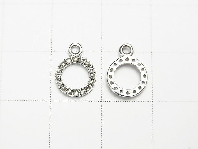 [Video] Diamond Coin Charm 8x8x1.5mm Silver925 1pc