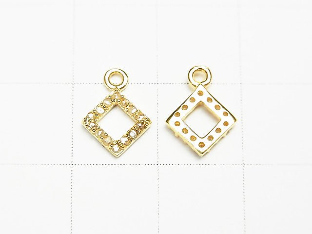 [Video] Diamond Donut Charm 8x8x1.5mm 18KGP 1pc