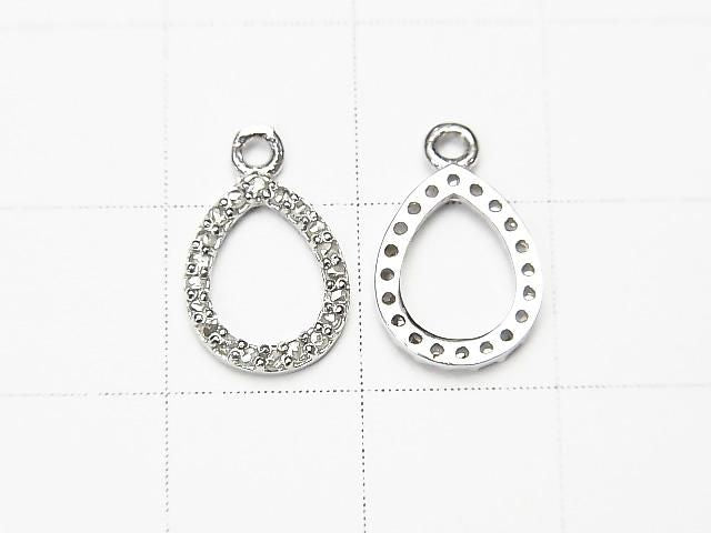 Breloque Diamant Poire (Donut) 10x8x1.5mm Argent925 1pc