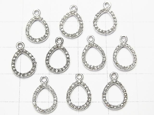 Breloque Diamant Poire (Donut) 10x8x1.5mm Argent925 1pc