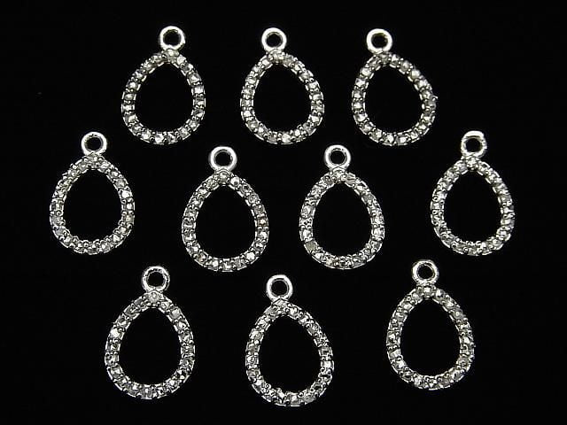Breloque Diamant Poire (Donut) 10x8x1.5mm Argent925 1pc