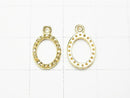 [Video] Diamond Oval Charm 10x8x1.5mm 18KGP 1pc