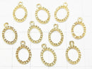[Video] Diamond Oval Charm 10x8x1.5mm 18KGP 1pc