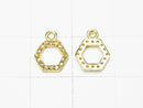 [Video] Diamond Hexagon (Donut) Charm 7x8x1.5mm 18KGP 1pc