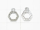 [Video] Diamond Hexagon (Donut) Charm 7x8x1.5mm Silver925 1pc