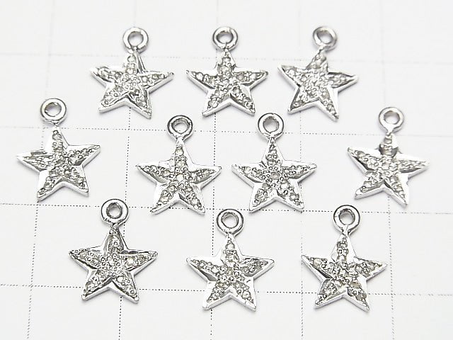 [Video] Diamond Star Charm 9x9x1.5mm Silver925 1pc