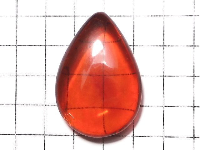 [Video] [One of a kind] Red color Amber Undrilled Pear shape NO.196